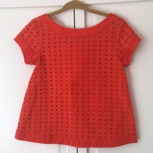 Janie and Jack girls orange eyelet top size 3